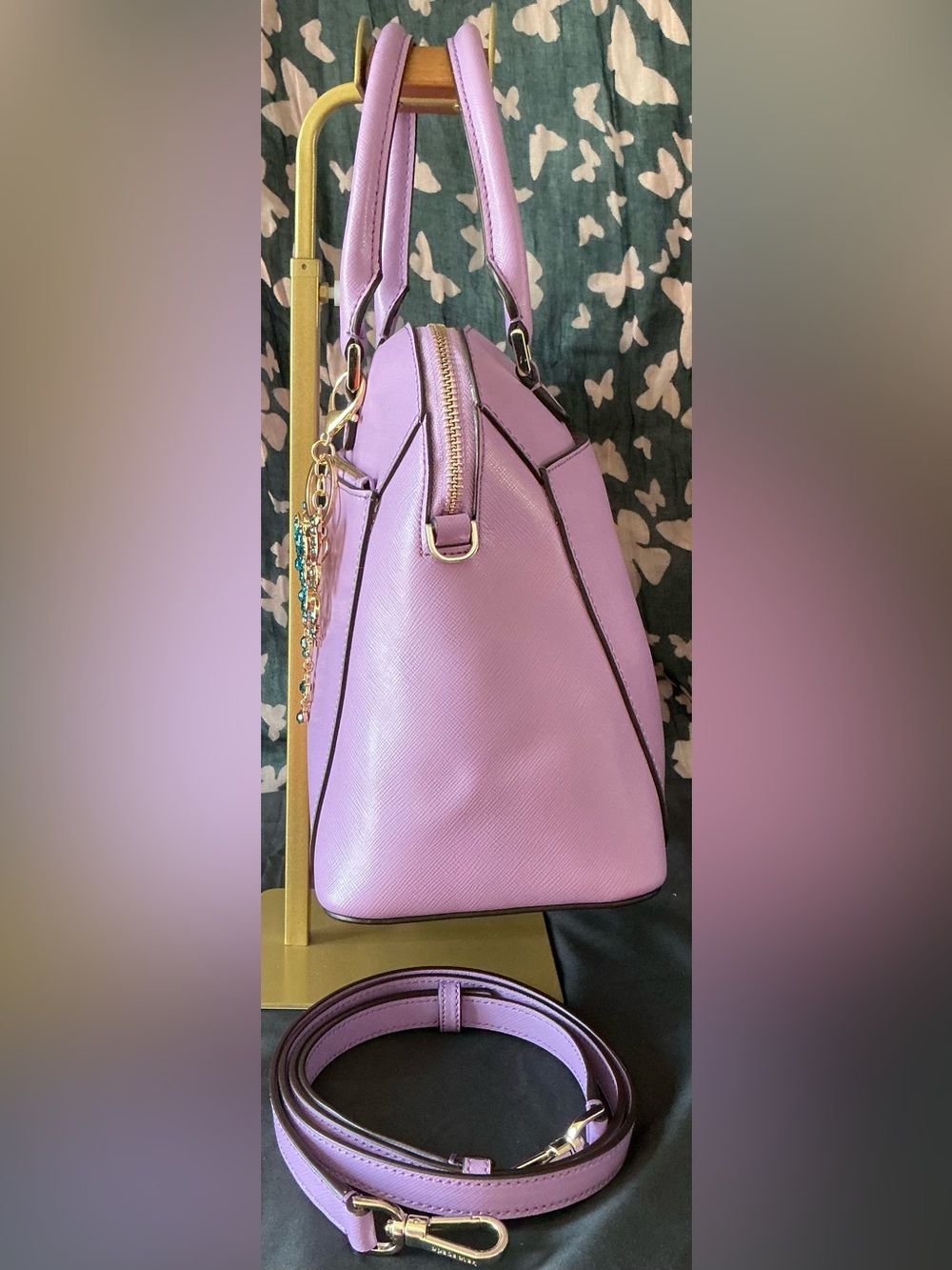 kate spade Louise Dome Satchel in Lilac Saffiano Leather - Picture 3 of 12
